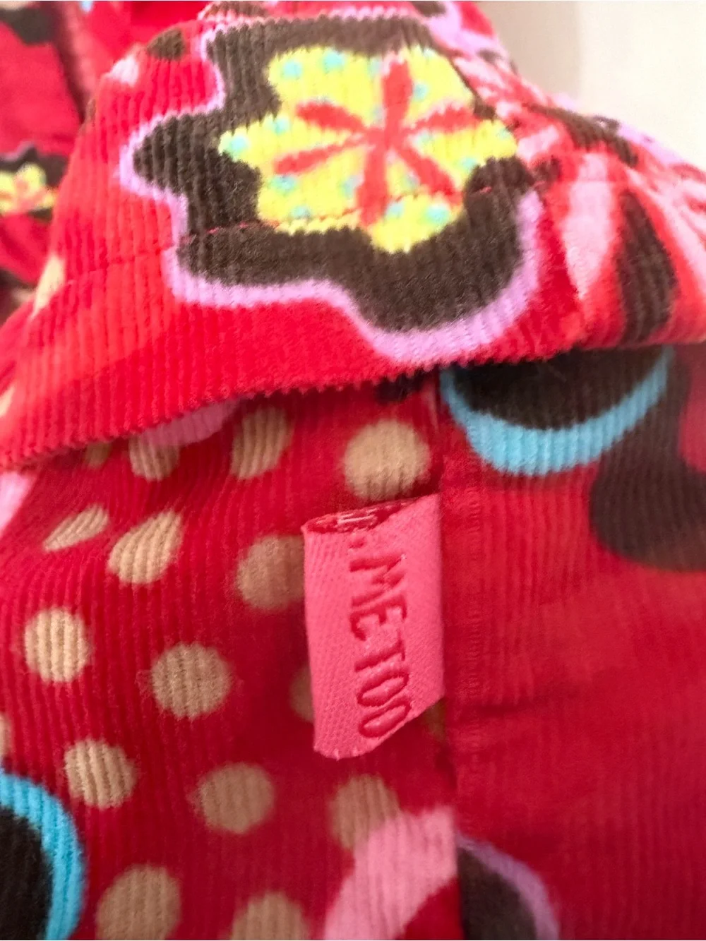 me too Red Floral Button-Front Ruffle Dress Size 2Y